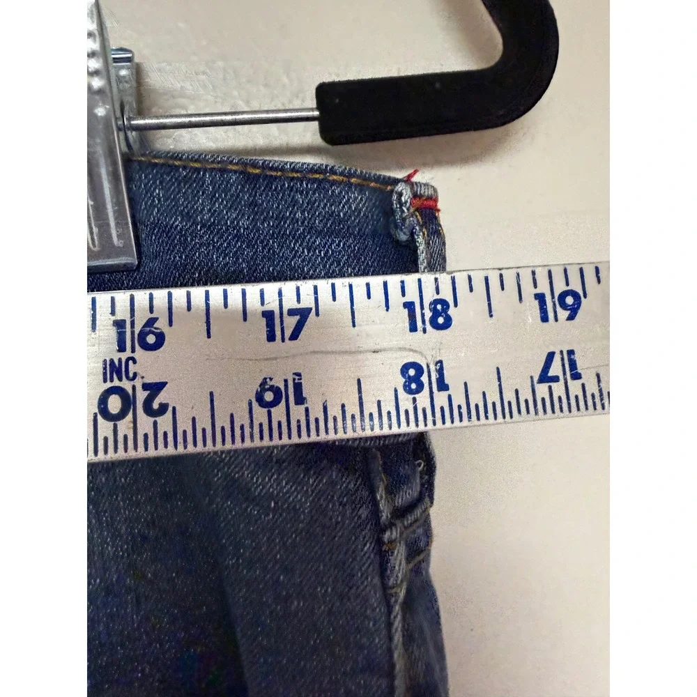 True Religion Ricky Relaxed Straight Jeans‎ Mens 33 Blue Excellent Red Stitching
